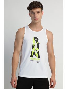Reebok - White Polyester Typography Tank