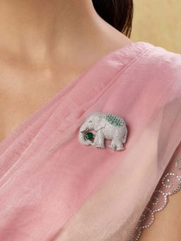 Indinoor - Haathi Zircon Brooch