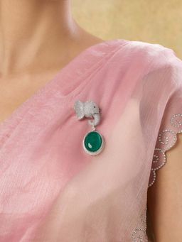 Indinoor - Haathi Panna Zircon Brooch