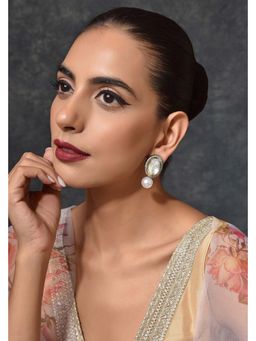 SWABHIMANN - Ruh White Polki Pearl Stud Earrings