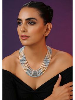 SWABHIMANN - Veula Blue and White Layered Necklace