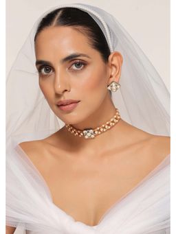 SWABHIMANN - Surashi Moissanite Polki Choker with Earrings