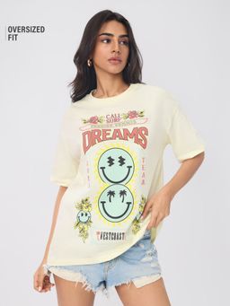 The Souled Store - Official S.W.SMILEY Surf Dreams Women Oversized T-shirt