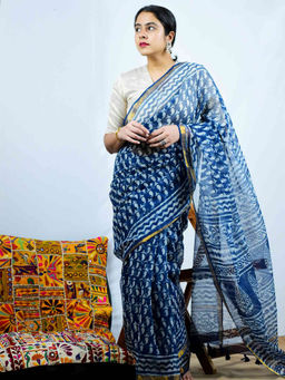 Sundarii - Ambika Kota Doria Saree with Unstitched Blouse