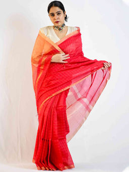 Sundarii - Ranjish Bengal Handloom Zari Kota Saree with Unstitched Blouse