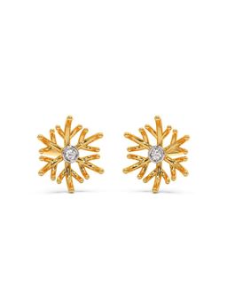 Candere by Kalyan Jewellers - BIS Hallmark 14K Yellow Gold and Certified Diamond Earrings for Women