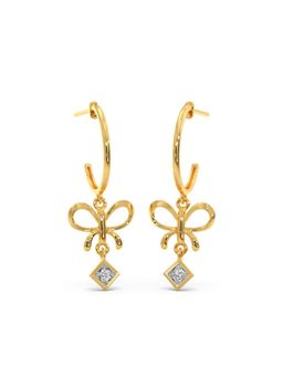 Candere by Kalyan Jewellers - BIS Hallmark 18K Yellow Gold and Certified Diamond Earrings for Women