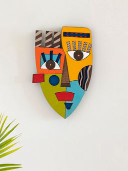 ExclusiveLane - Tribal African Warrior Mask Decorative Wall Decor Hanging 11 Inch Hand Painted