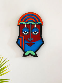 ExclusiveLane - Tribal African Naughty Mask Decorative Wall Decor Hanging 13 Inch Hand Painted