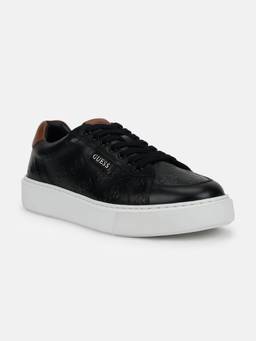 Guess - Men Black Textured Sneakers