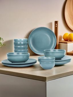 The Better Home - Ceramic Dinnerware Blue (Set of 14)