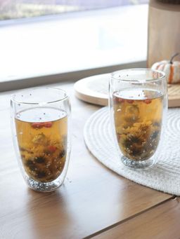 The Better Home - Star Print Cup 450ml Transparent (Set of 2)