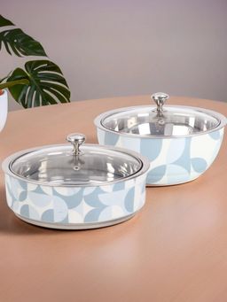 The Better Home - SS Roti Casserole With Glass Lid, 1500ml