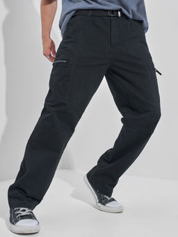HIGHLANDER - Black Relaxed Fit Cargo Pant