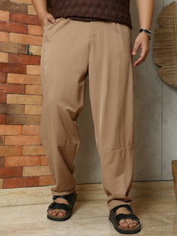 Instafab Plus - Desert Beige Panelled Trouser