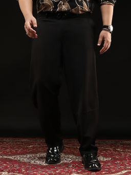 Instafab Plus - Onyx Black Panelled Trouser