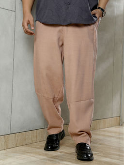 Instafab Plus - Desert Beige Panelled Trouser