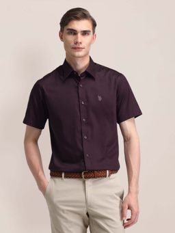 U.S. POLO ASSN. - Wine Regular Fit Cotton Mens Shirt