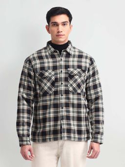 U.S. Polo Assn. Denim Co. - Green Checked Slim Fit Cotton Mens Shirt