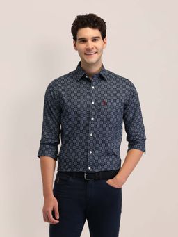 U.S. POLO ASSN. - Navy Blue Tailored Fit Cotton Mens Shirt