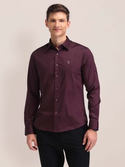 U.S. POLO ASSN. - Wine Regular Fit Cotton Mens Shirt