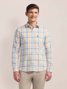 U.S. POLO ASSN. - Multi-Colour Gingham Checked Tailored Fit Cotton Mens Shirt