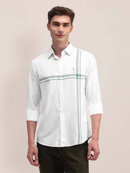 U.S. POLO ASSN. - White Regular Fit Cotton Mens Shirt