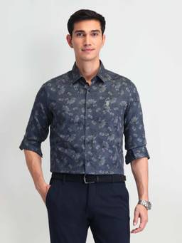 U.S. Polo Assn. Denim Co. - Grey Floral Slim Fit Mens Shirt