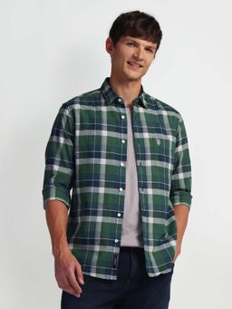 U.S. Polo Assn. Denim Co. - Green Tartan Check Slim Fit Mens Shirt