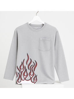 WOODLAND - A Skating Monk Grey Fs R Neck T-Shirt For Men