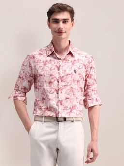 U.S. POLO ASSN. - Pink Tailored Fit Cotton Mens Shirt