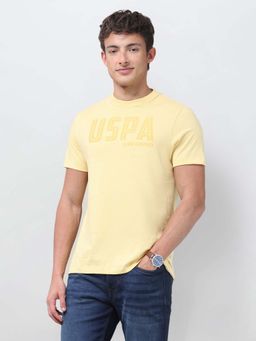 U.S. Polo Assn. Denim Co. - Mens Brand Printed Regular Fit Yellow T-Shirt