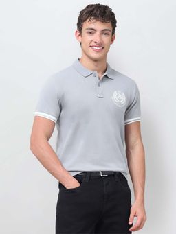 U.S. Polo Assn. Denim Co. - Mens Solid Slim Fit Grey Polo T-Shirt