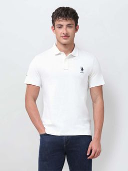 U.S. Polo Assn. Denim Co. - Mens Solid Slim Fit White Polo T-Shirt