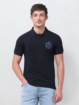 U.S. Polo Assn. Denim Co. - Mens Graphic Brand Printed Slim Fit Navy Blue Polo T-Shirt