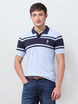 U.S. POLO ASSN. - Mens Horizontal Striped Regular Fit Polo T-Shirt