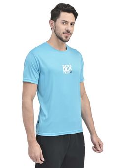 WOODLAND - Blue Checks Hs Rn T-Shirt For Men