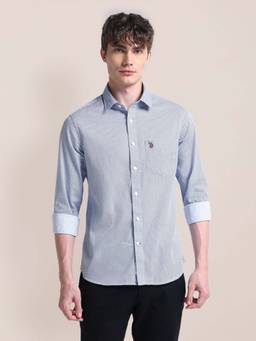 U.S. POLO ASSN. - Light Blue Regular Fit Mens Shirt