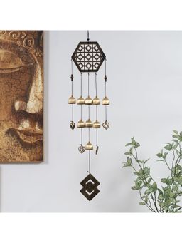 HomeTown - Jewel Metal Hexa Windchime in Multi Colour