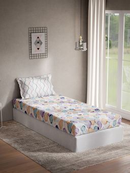 Ddecor Live Beautiful - Cotton Single Bedsheet With 1 Pillow Cover - Blue