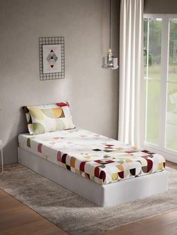 Ddecor Live Beautiful - Cotton Single Bedsheet With 1 Pillow Cover - Red