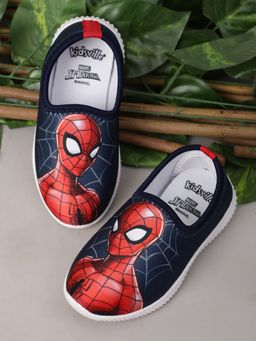 Kidsville - Marvel Comics Spiderman Printed Navy Blue Lycra Sneakers