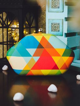 NR by Nidhi Rathi - Multi-Color Printed Box Clutch