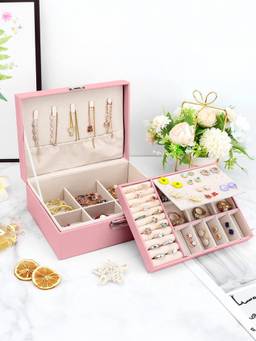 Cortina - Jewellery Organiser Pu Leather Portable Storage Box with Divider Container