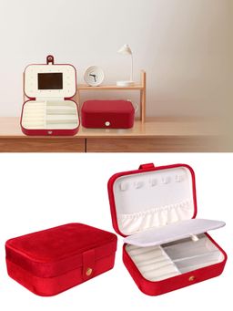 Cortina - Jewellery Organiser Pu Leather Portable Storage Box with Divider Container