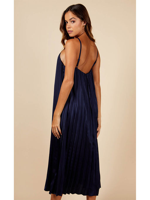 little mistress pleated dress Little Mistress Valencia Gold Metallic Pleated Dress
