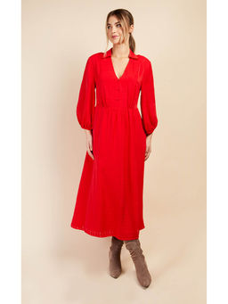 Little Mistress - Red Check Print Midi Dress by Vogue Williams