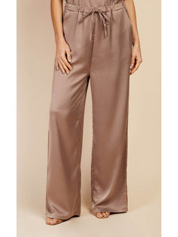 Little Mistress - Stone Satin Trouser by Vogue Williams
