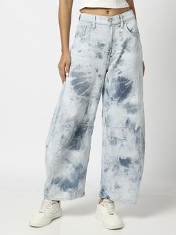 GAP - Womens Loose Fit Tie-Dye Wide-Leg Jeans