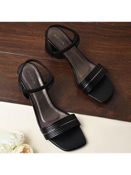 ROCIA - Black Women Classic Block Heel Sandals